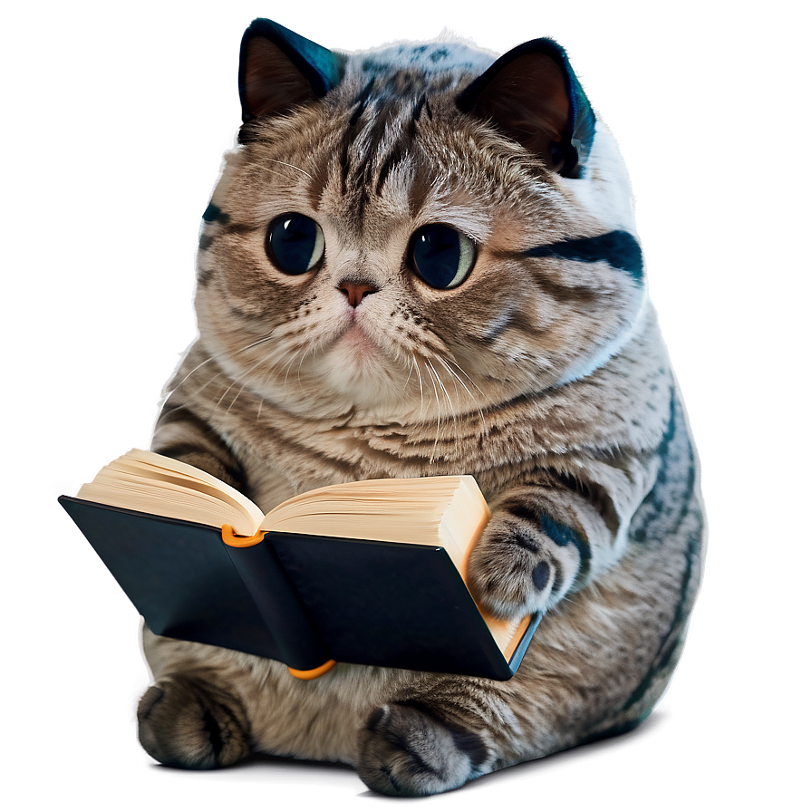 Pusheen Reading Book Png 10 PNG