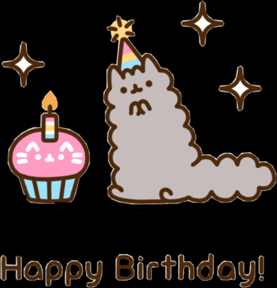 Pusheen_ Birthday_ Celebration PNG