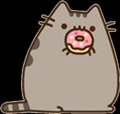 Pusheen_with_ Donut.png PNG