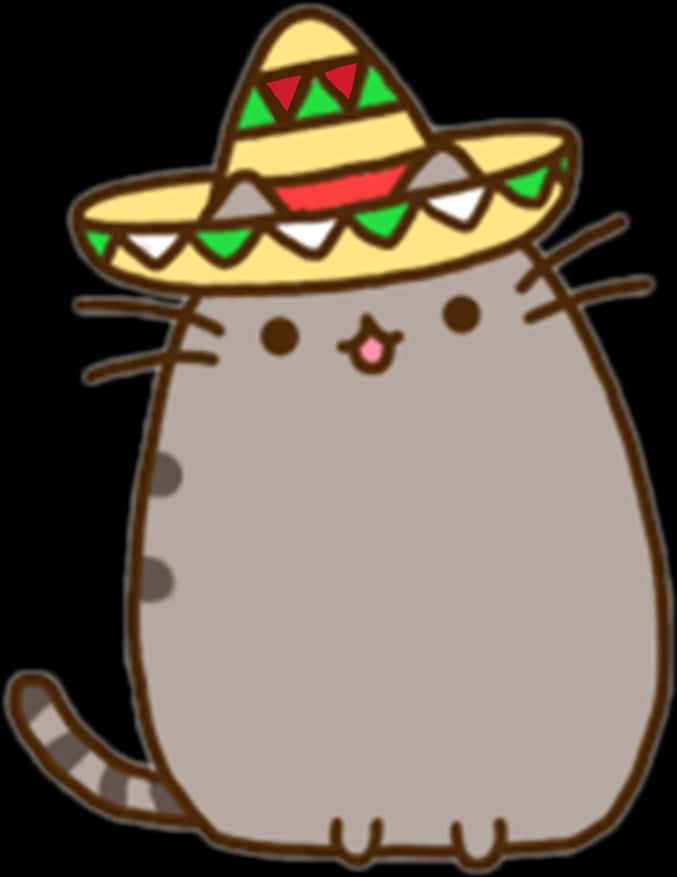 Pusheen_with_ Sombrero.png PNG