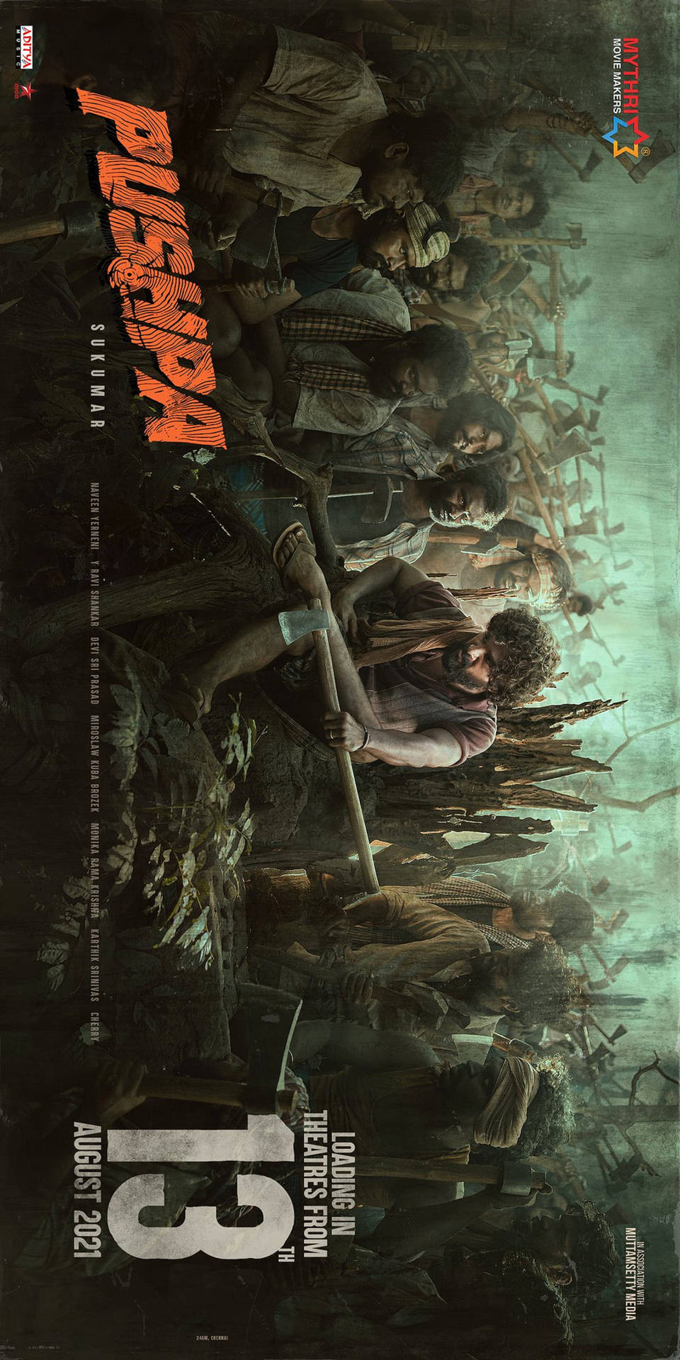 Nuovoemozionante Lancio Del Poster Del Film Pushpa Sfondo