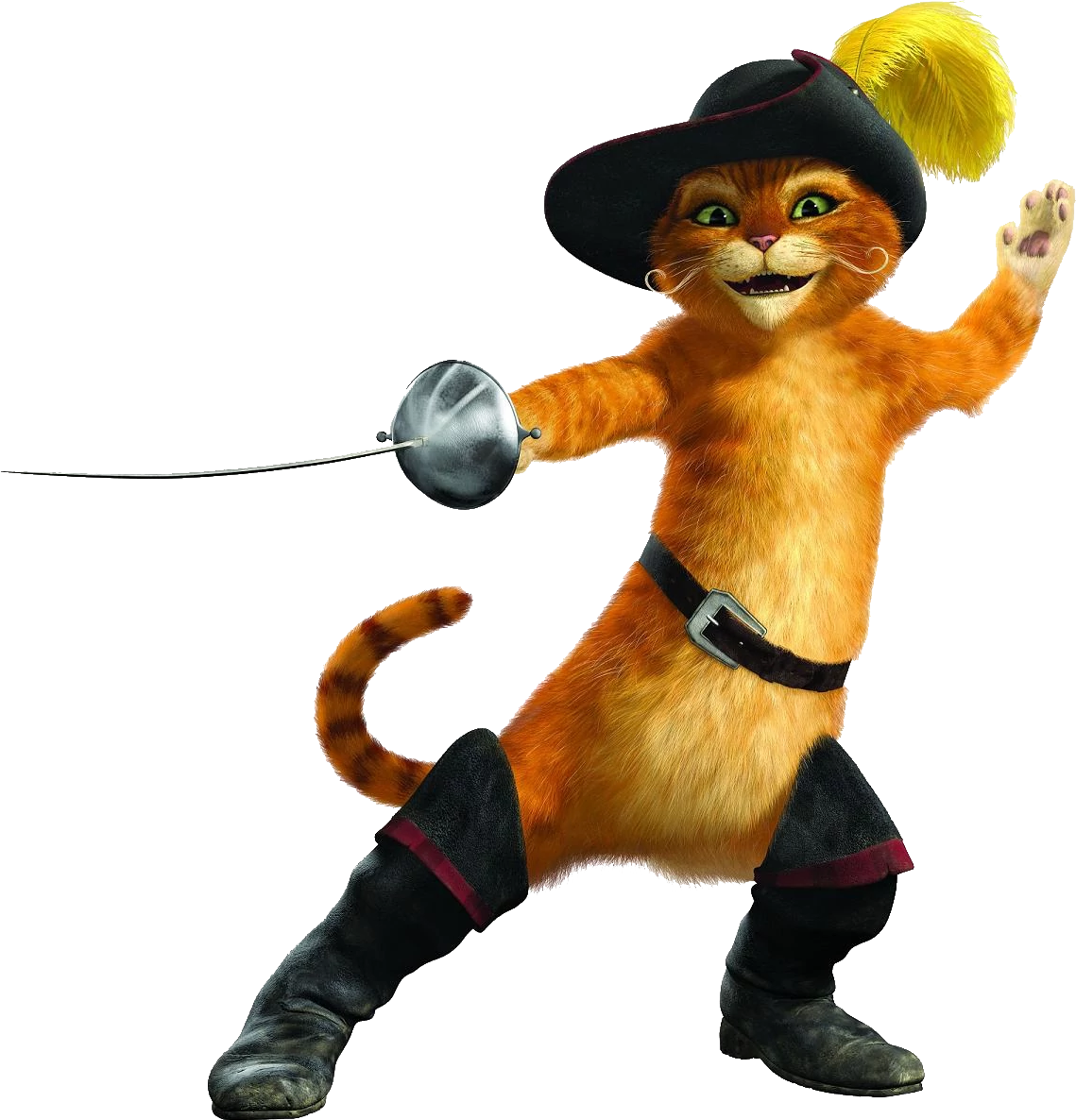 Puss In Boots Fencing Stance PNG