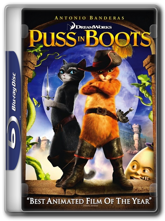 Pussin Boots Blu Ray Cover PNG