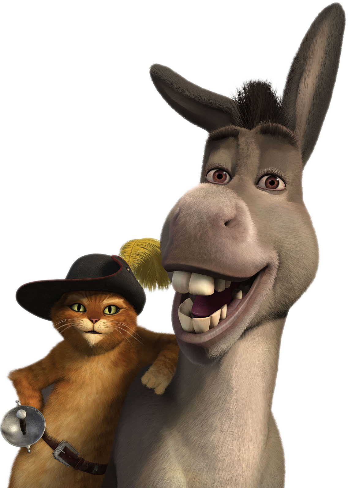 Pussin Bootsand Donkey Friends Forever PNG