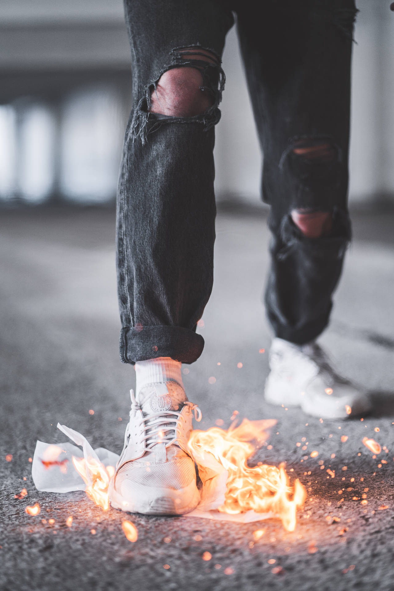 Putting Out Fire With Shoes Wallpaper