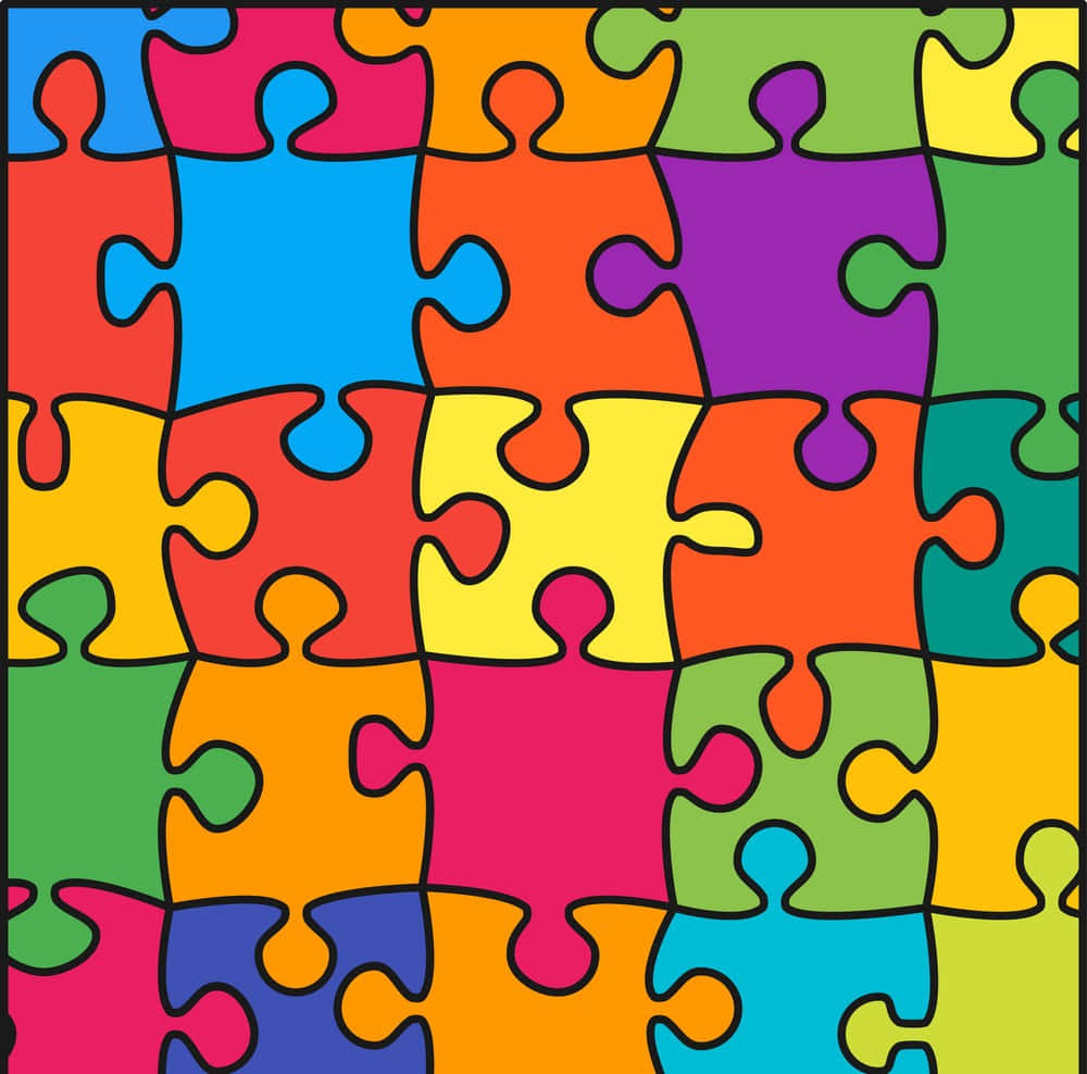 Pezzidi Puzzle Colorati Con Diversi Colori