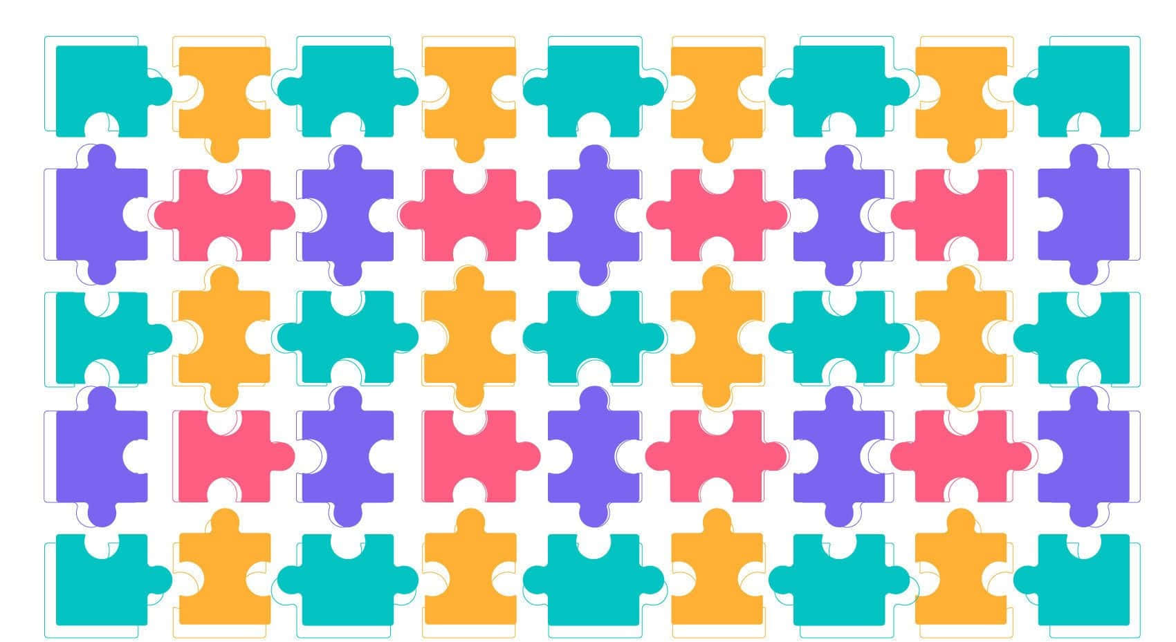 A Colorful Puzzle Piece Pattern With Different Colors