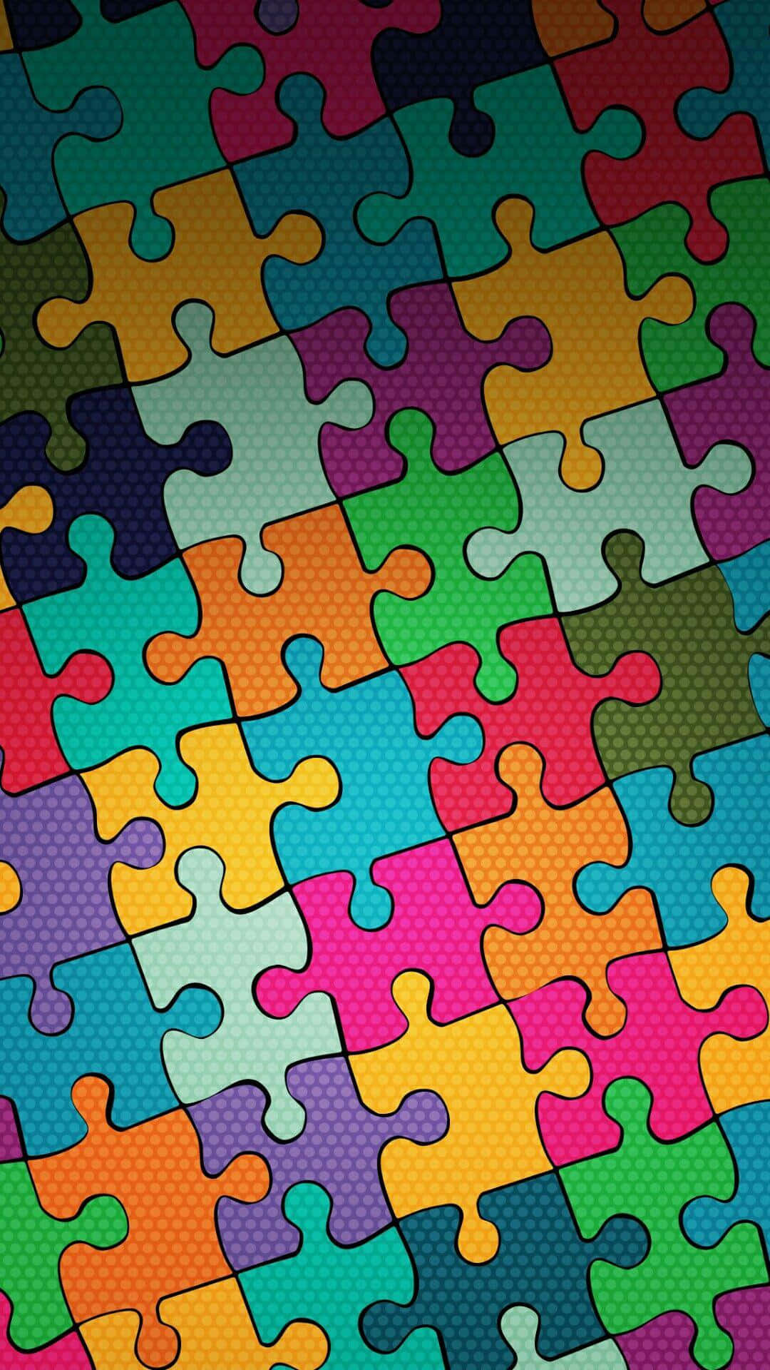 Colorful Puzzle Pieces On A Colorful Background