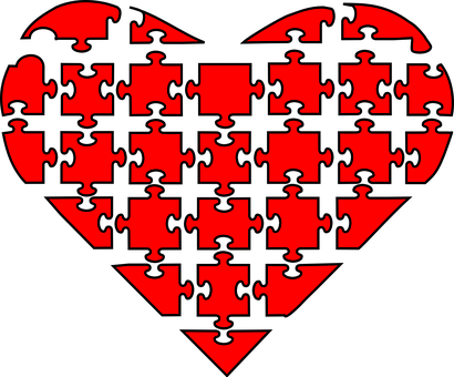 Puzzle Heart Graphic PNG