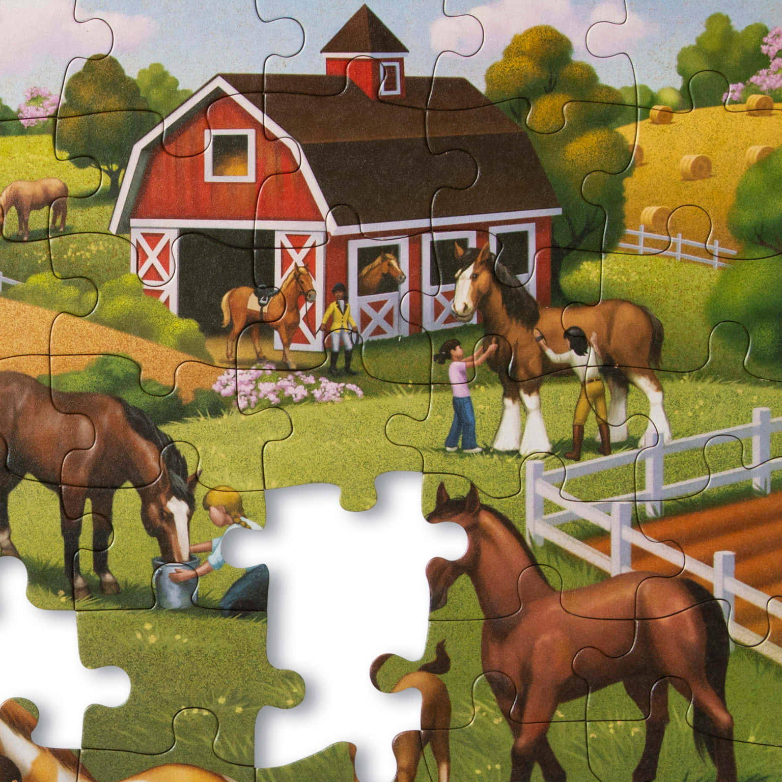 Farmhouse Cardboard Jigsaw Puzzle Picture