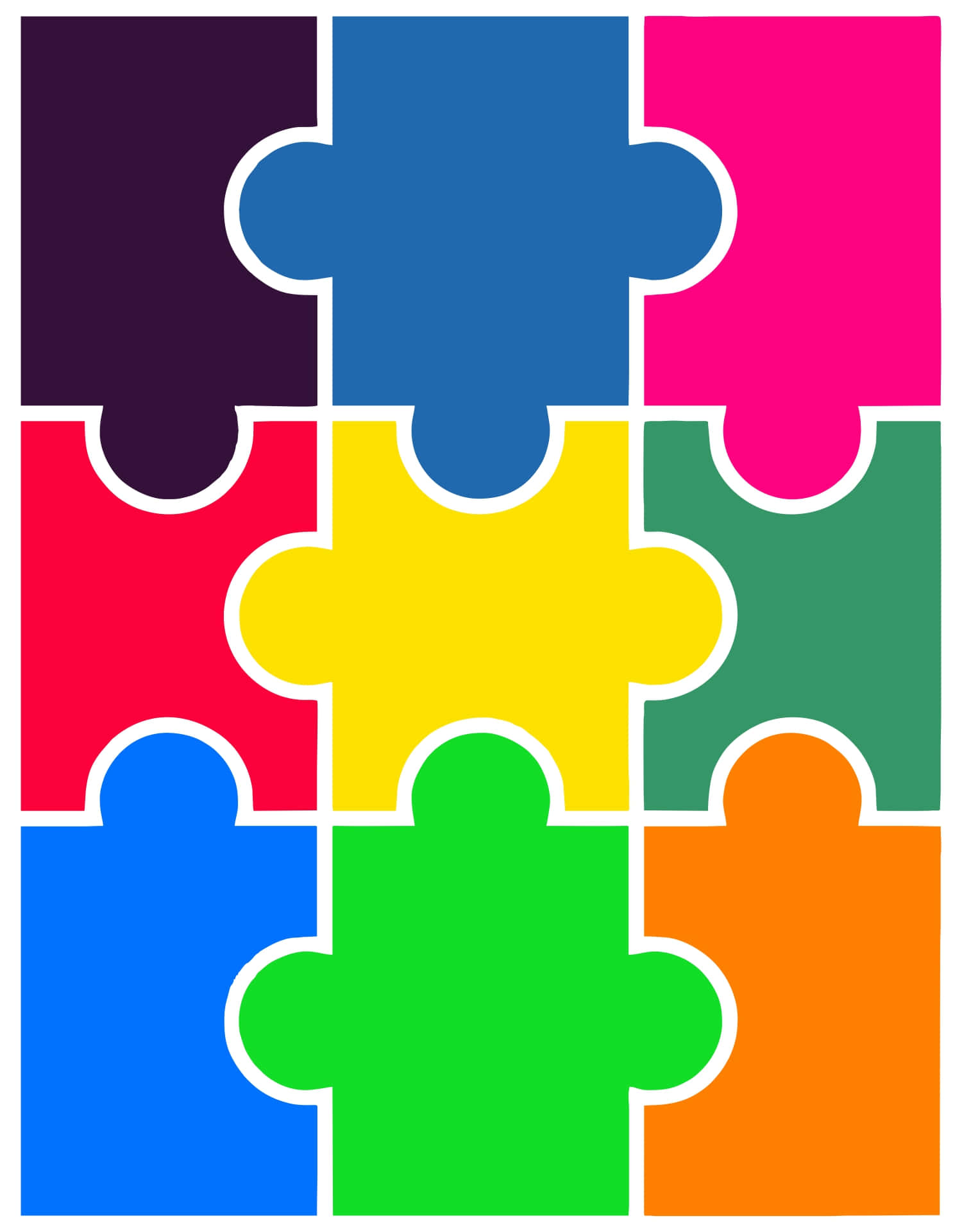 Rainbow Colors Puzzle Pieces Picture