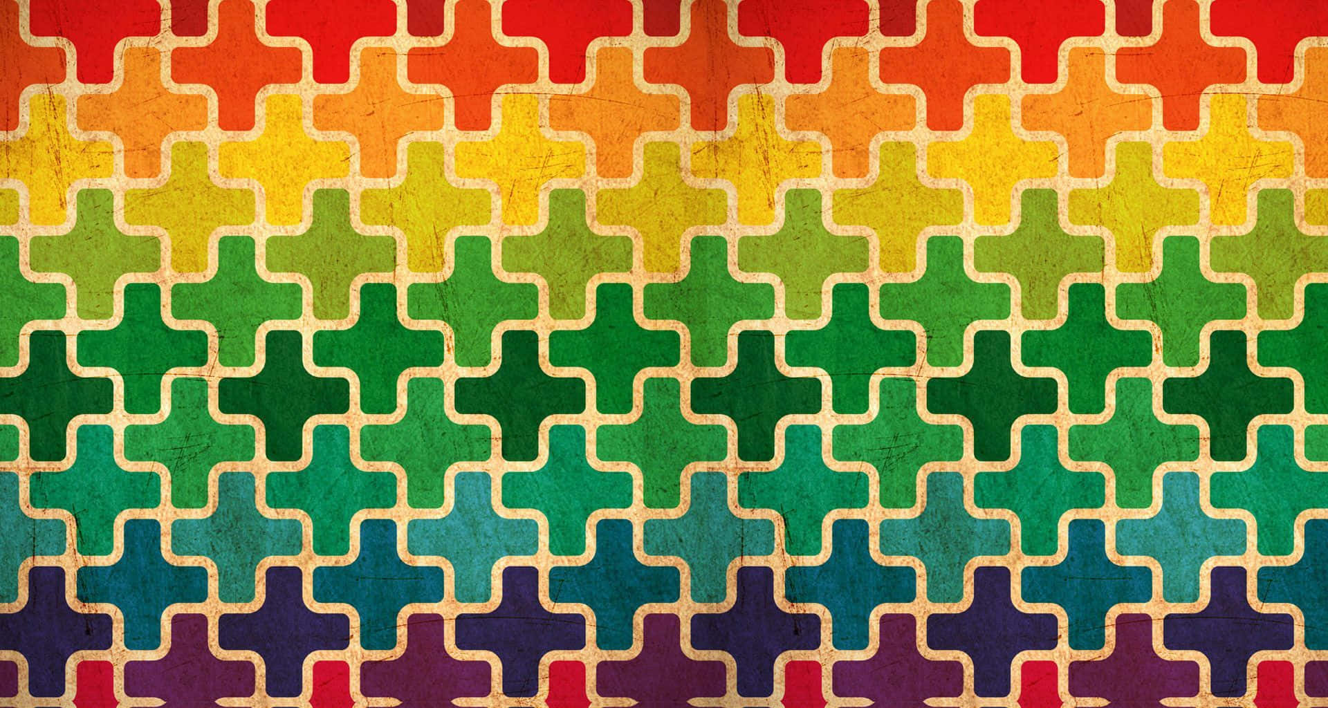 Imagende Puzzle De Patrón Colorido En Tela