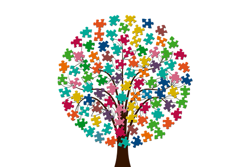 Puzzle Piece Tree Artwork PNG
