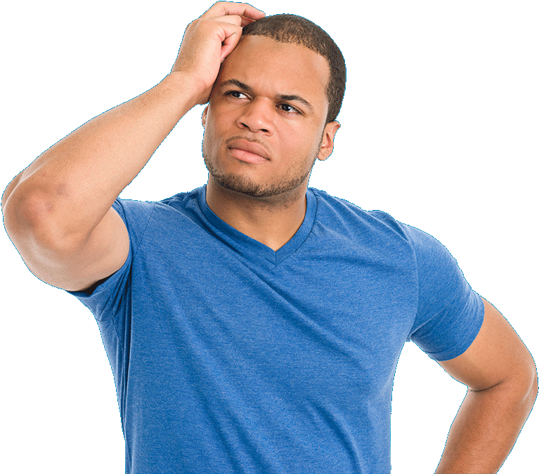 Puzzled Man Scratching Head PNG