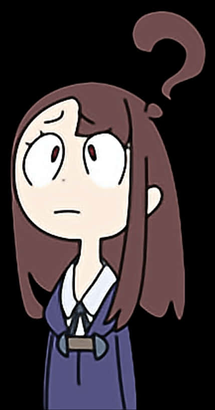 Puzzled_ Anime_ Girl_with_ Question_ Mark PNG