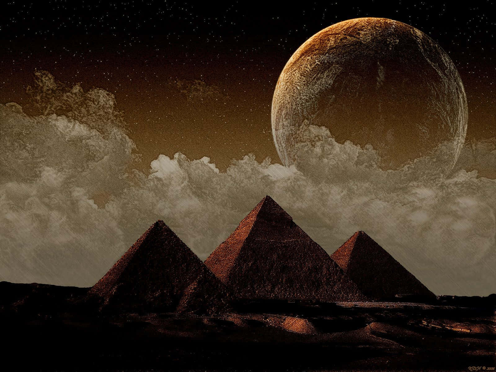 Pyramid Of The Moon Aesthetic Fantasy Wallpaper