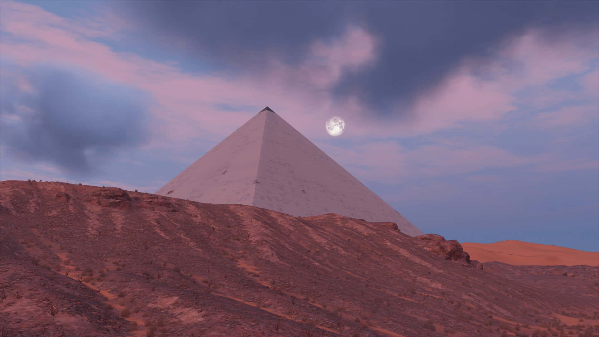 Pyramidof The Moon Estetisk Himmel För Dator- Eller Mobilbakgrund. Wallpaper