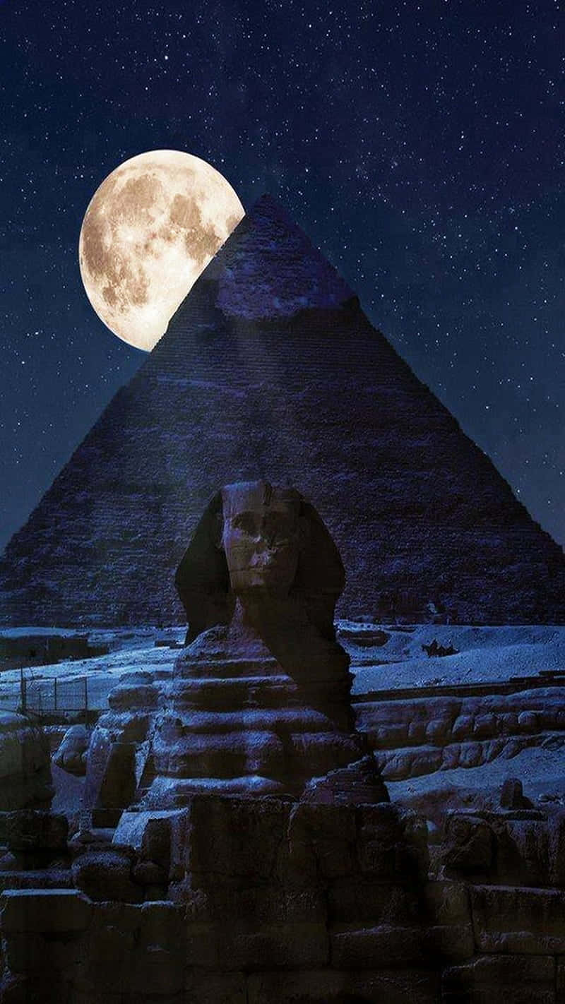 Pyramid Of The Moon At Night Wallpaper