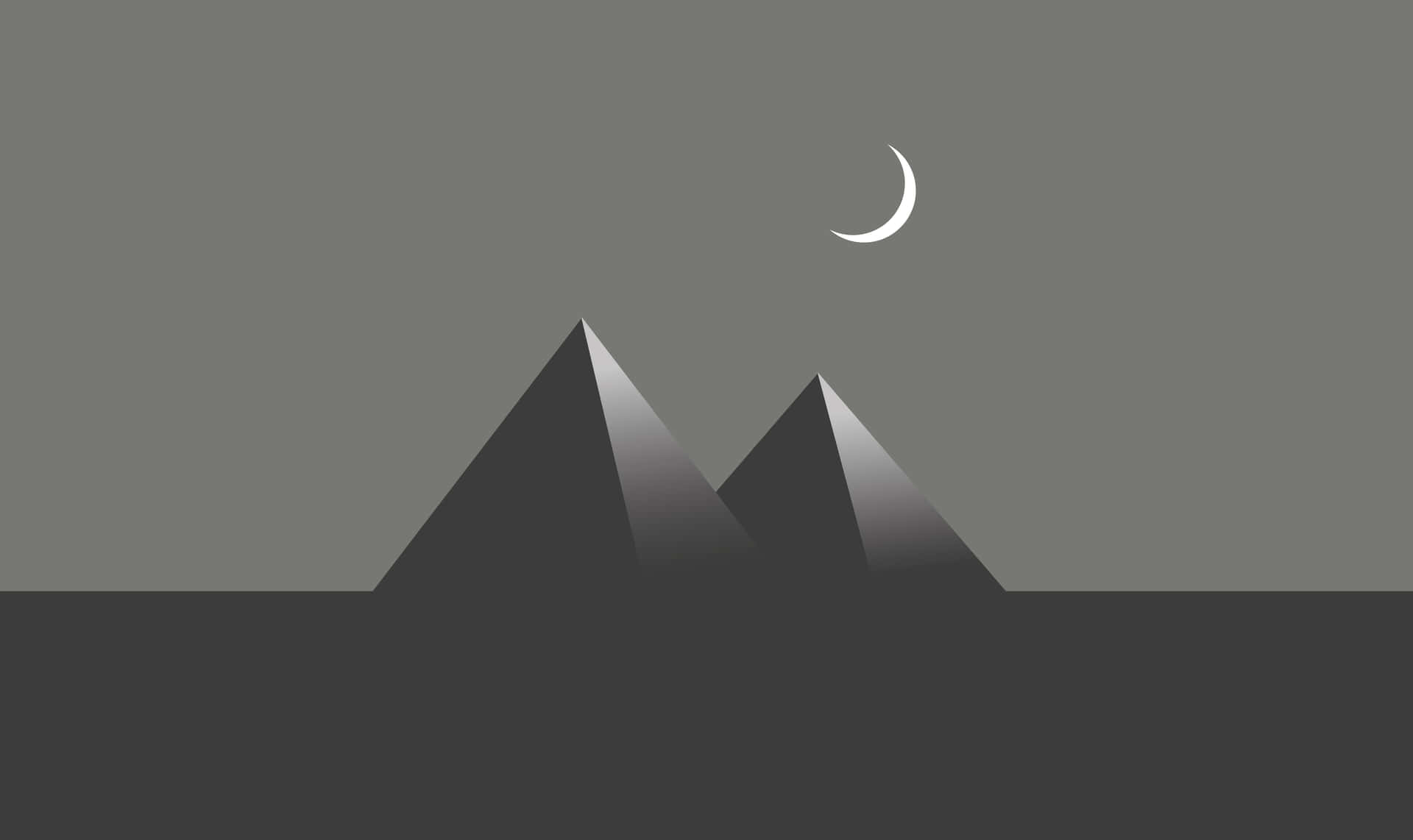 Pirámidede La Luna En Blanco Y Negro Fondo de pantalla