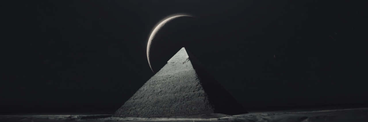 Pyramide af Månen Mørk Væg Tapet Wallpaper