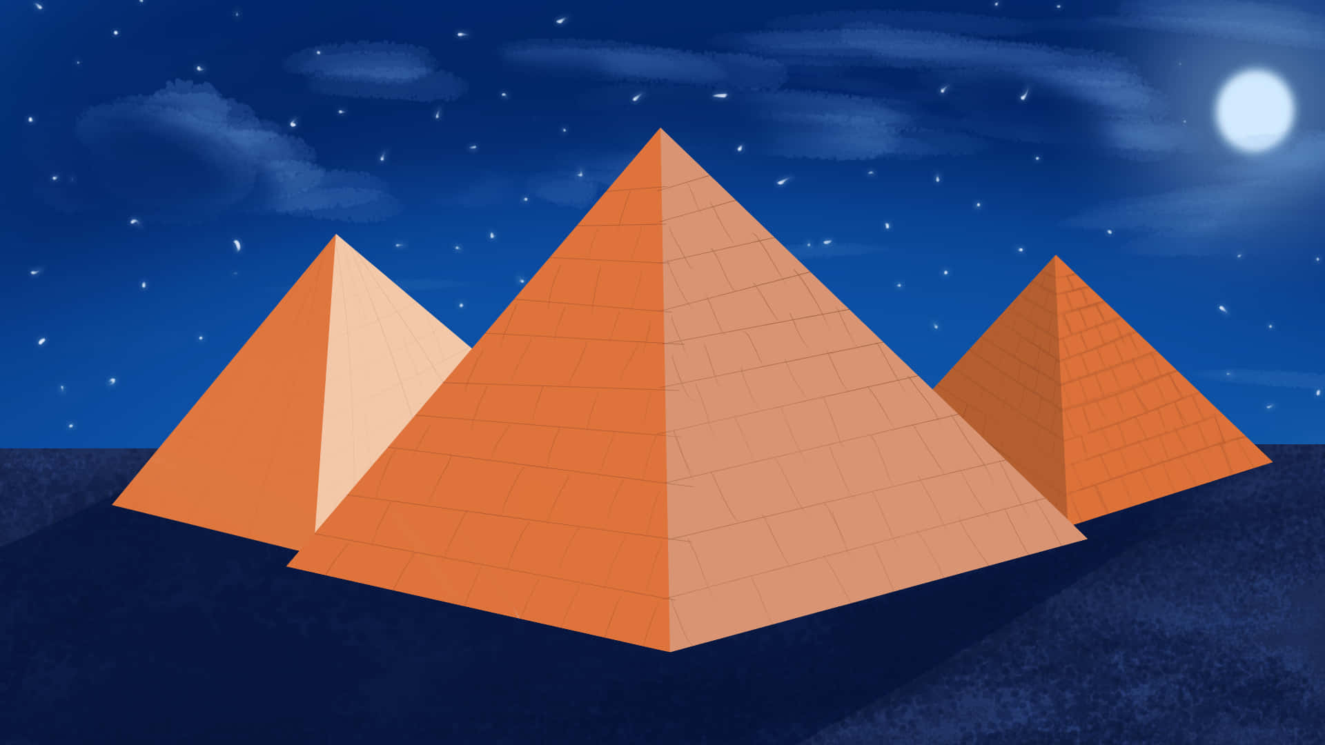 Pyramid Of The Moon Illustration Wallpaper