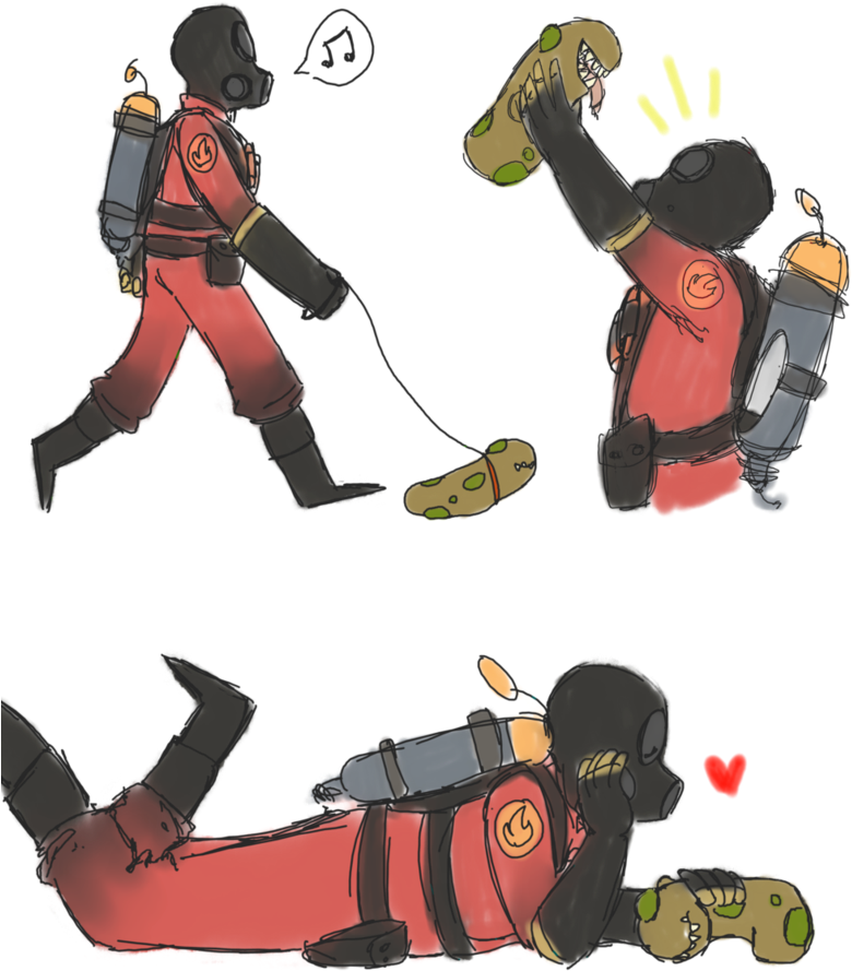 Pyro Chasing Sandvich Sequence PNG