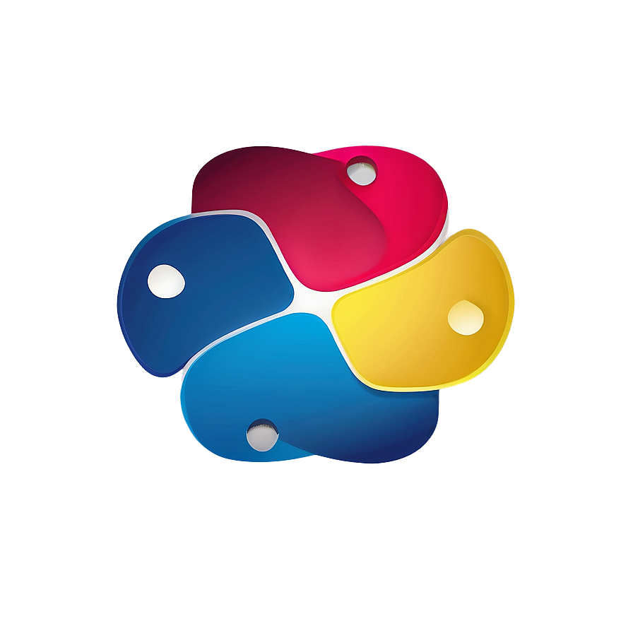 Python Logo for Developers PNG sne PNG — A modern ceiling light with four colorful organic panels glowing softly against a gradient background.