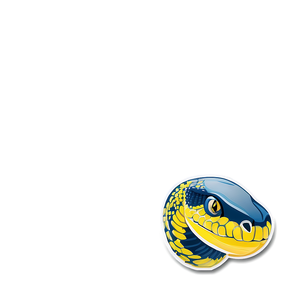 Python Logo for Programming PNG 23 PNG — A stylized blue and yellow snake head sticker glows against a muted olive green background.