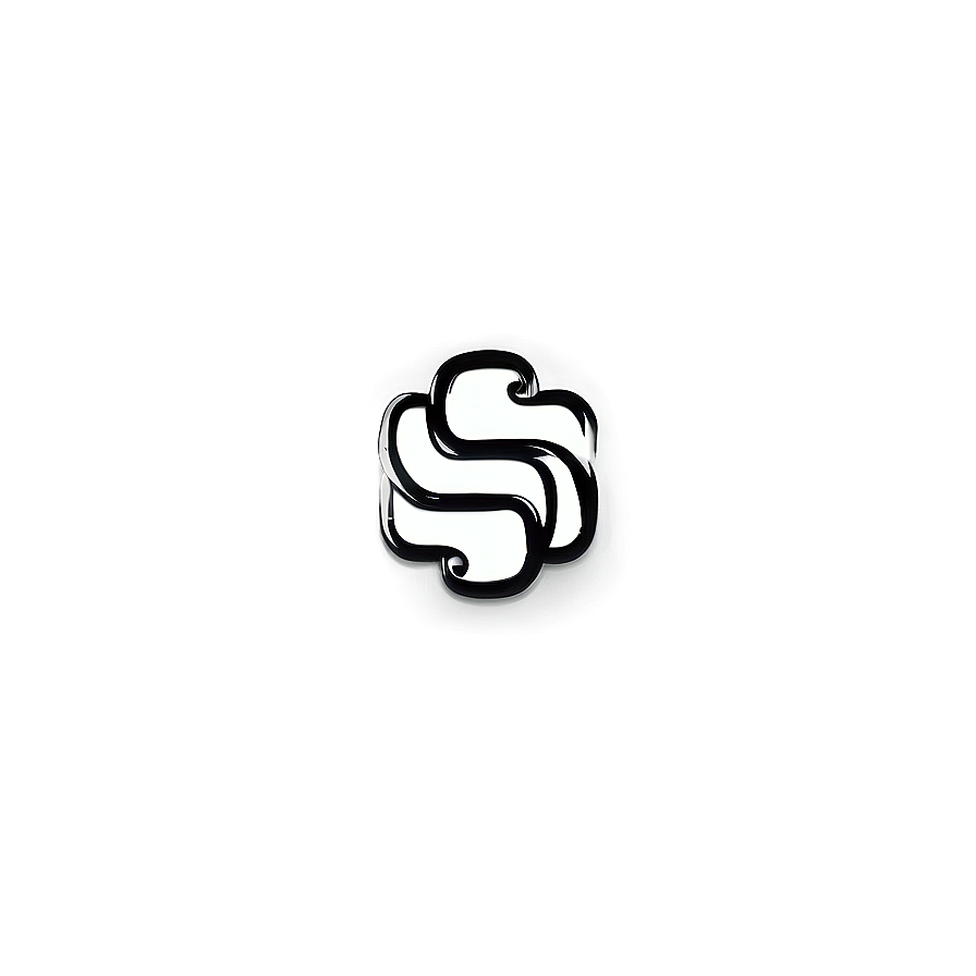 Python Logo White Background PNG ldh64 PNG — A stylized white abstract symbol with black outline centered on a muted gray-green textured background.