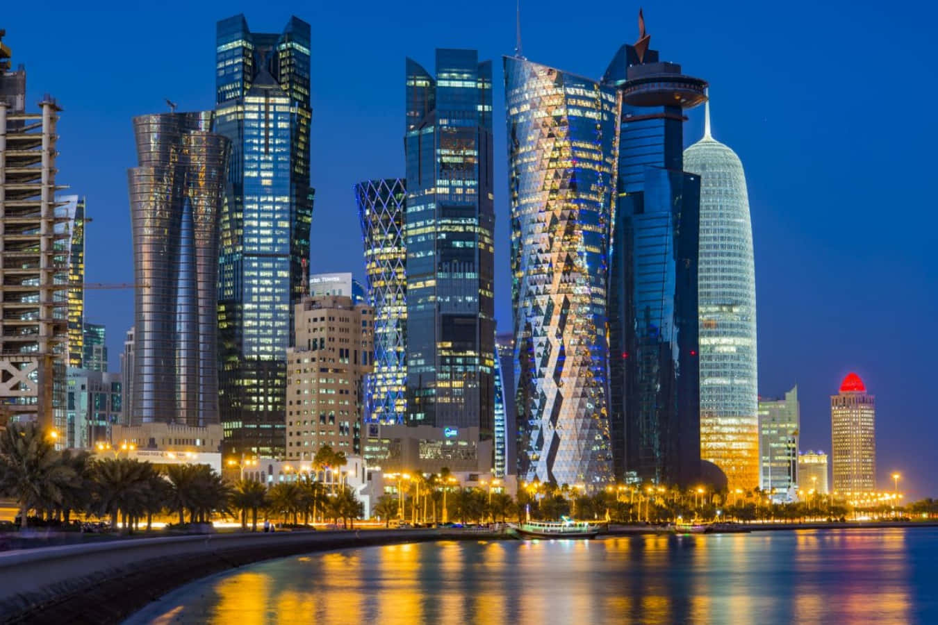 Beleuchteteskyline Von Doha, Katar