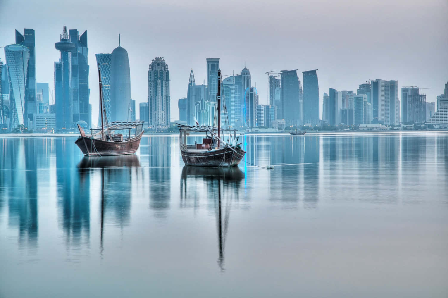 Wolkenkratzerin Der Stadt Doha, Katar