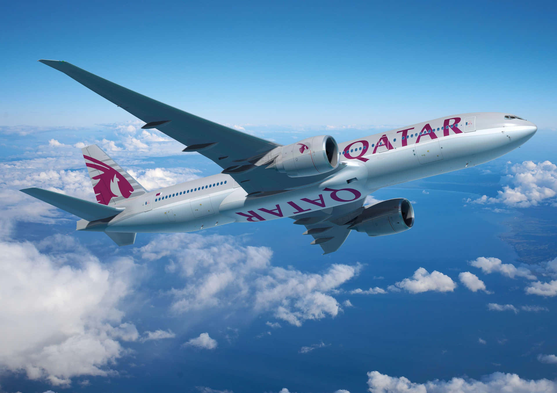 Qatar Airways Boeing In Flight Wallpaper