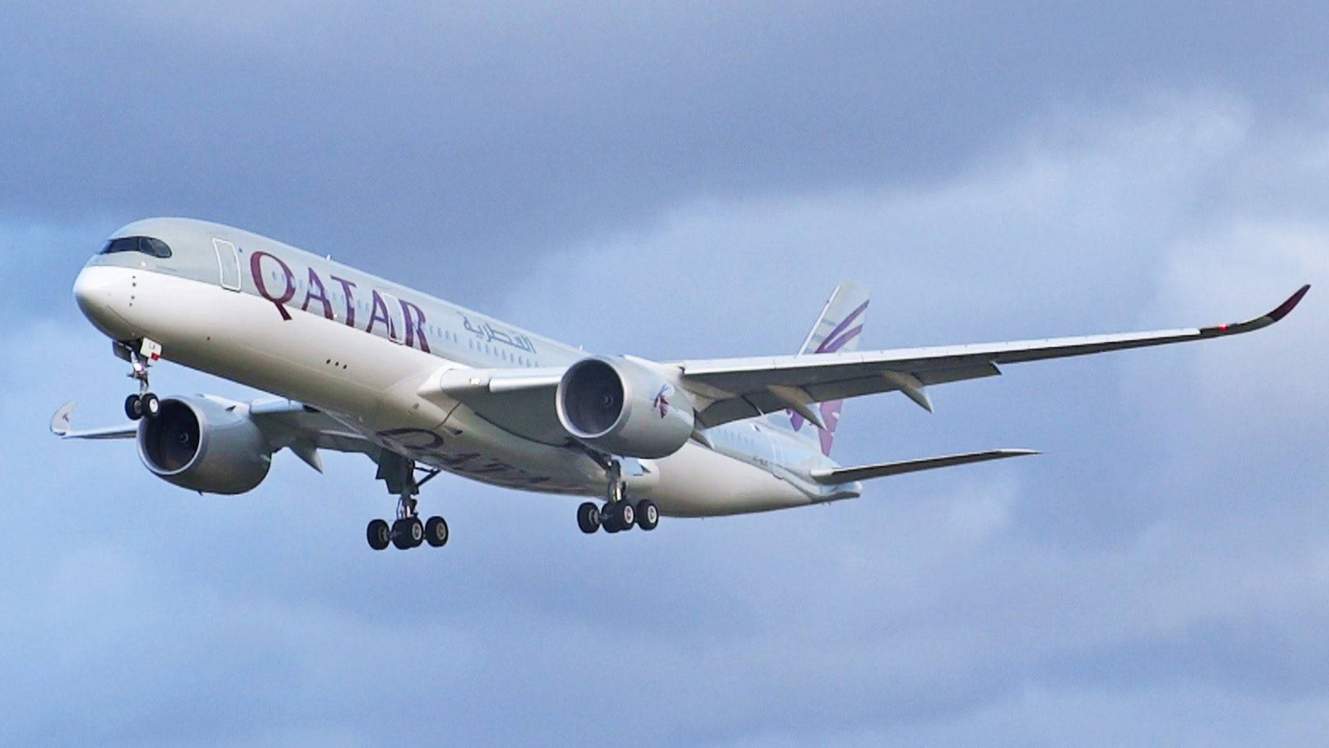 Qatar Airways Flying Away Background