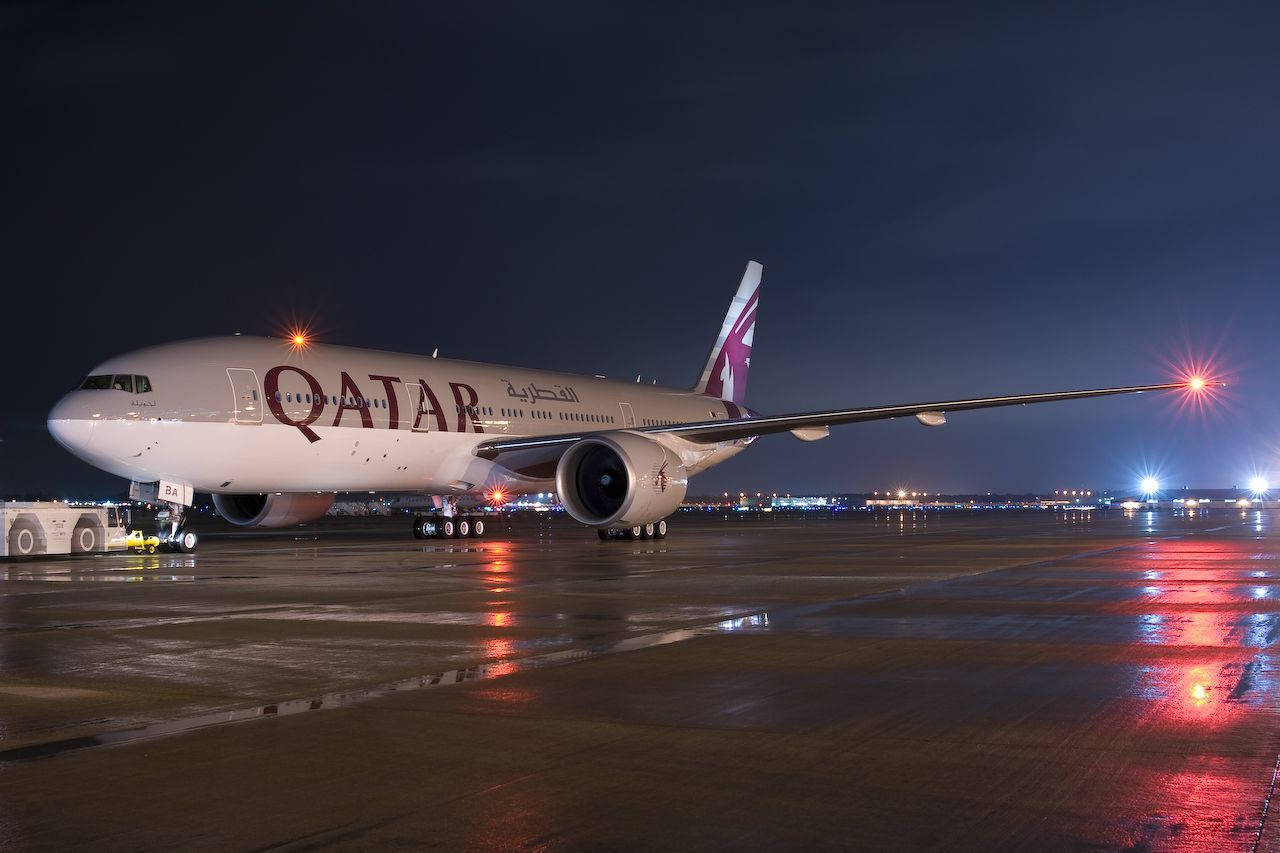 Qatar Airways Plane On The Tarmac Wallpaper