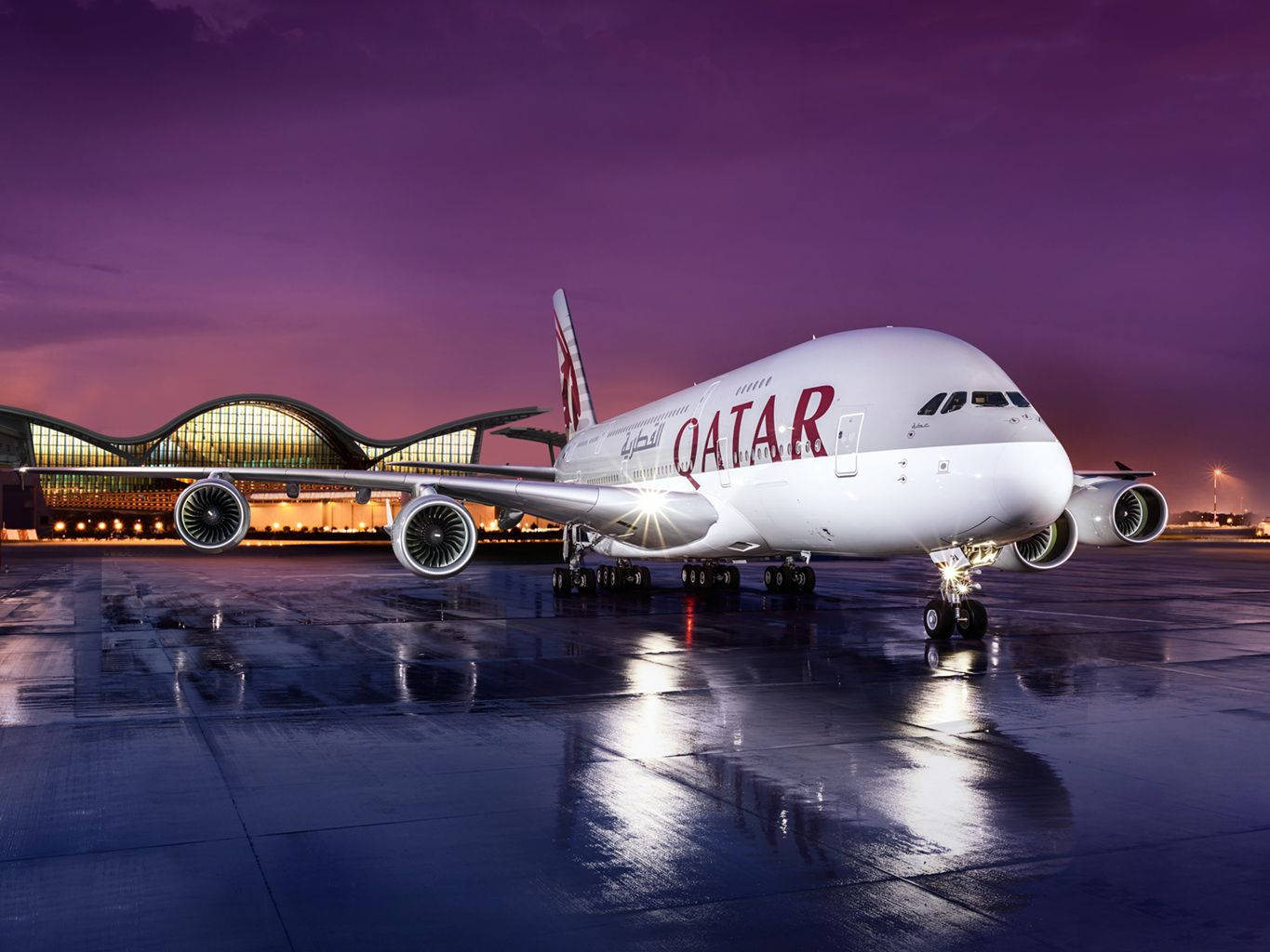 Qatarairways Pronti Per Il Decollo Sfondo