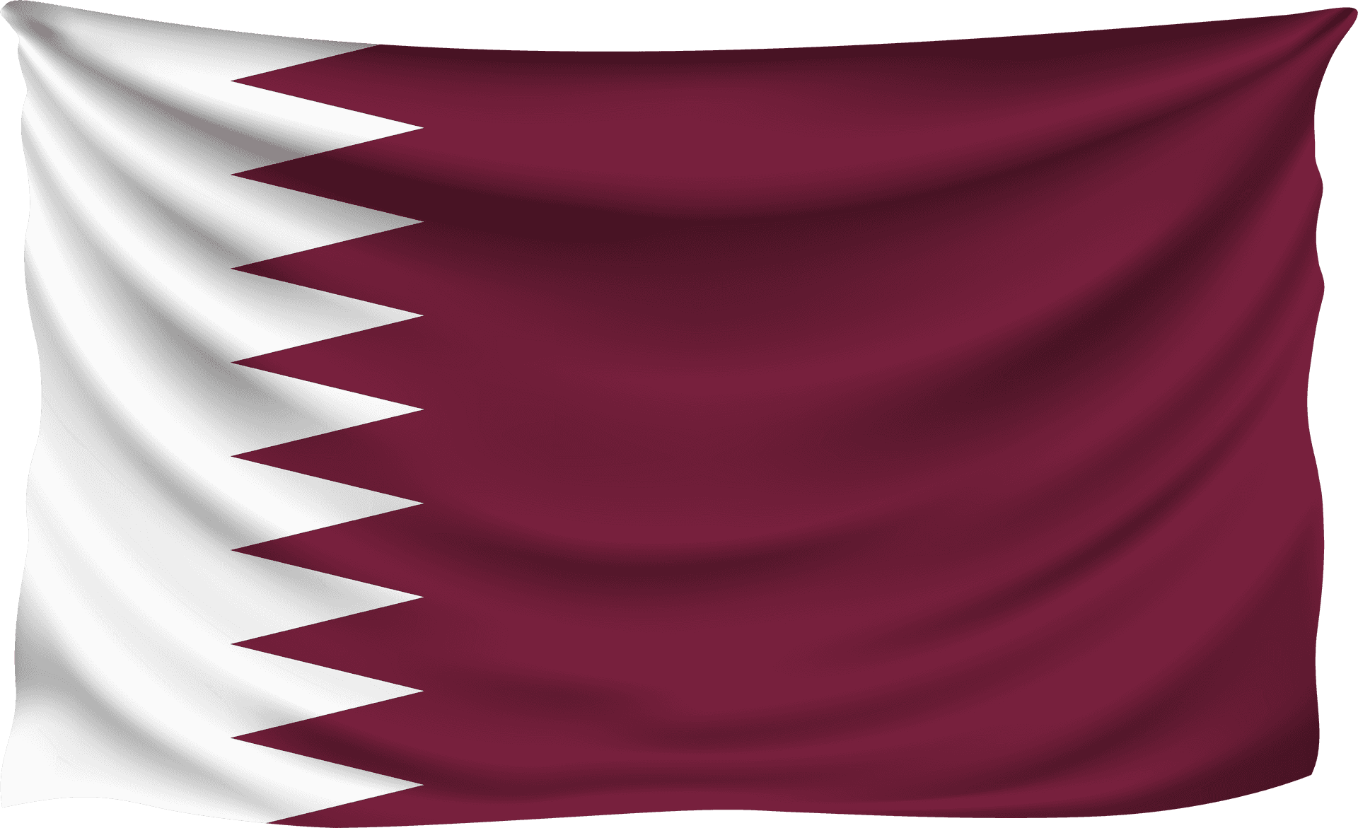 Qatar National Flag Waving PNG
