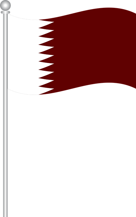 Qatar National Flag Waving PNG