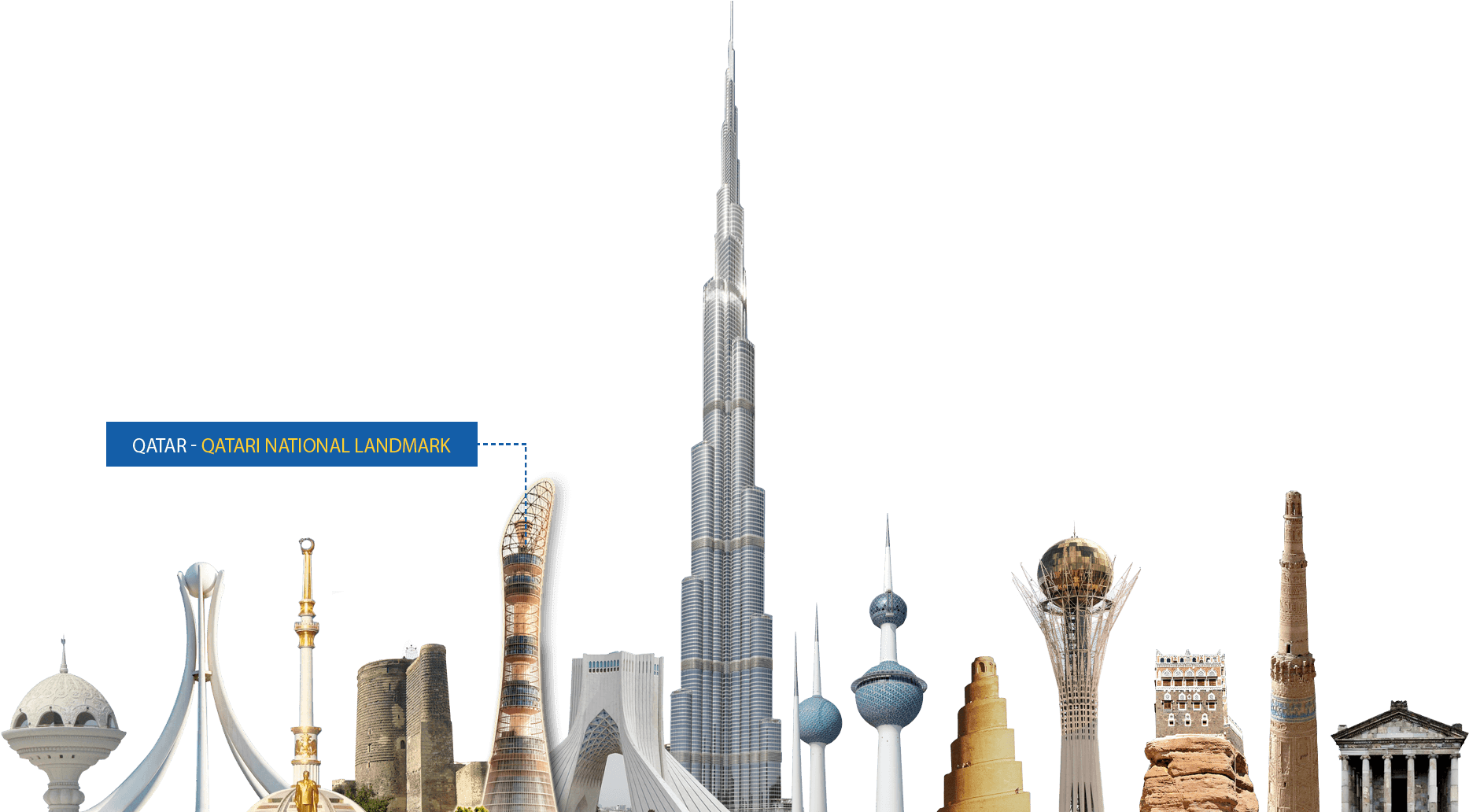 Qatari Landmarks Collage PNG