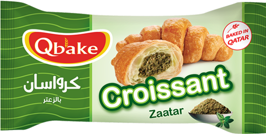Qbake Zaatar Croissant Packaging PNG