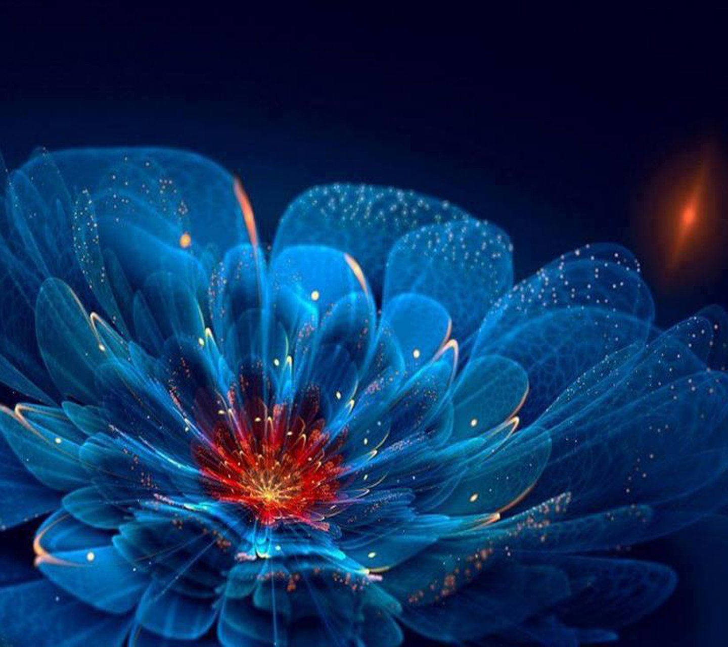 Qhdbeleuchtete Blaue Blume Wallpaper