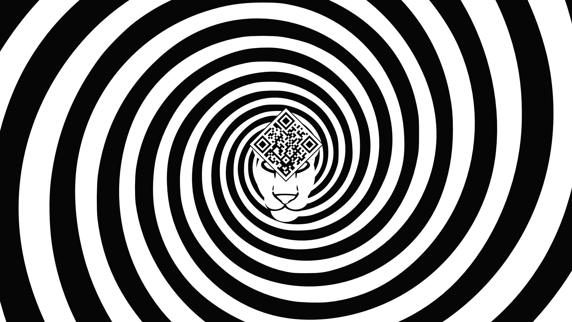 Qr Code In Front Of Hypnosis Swirl