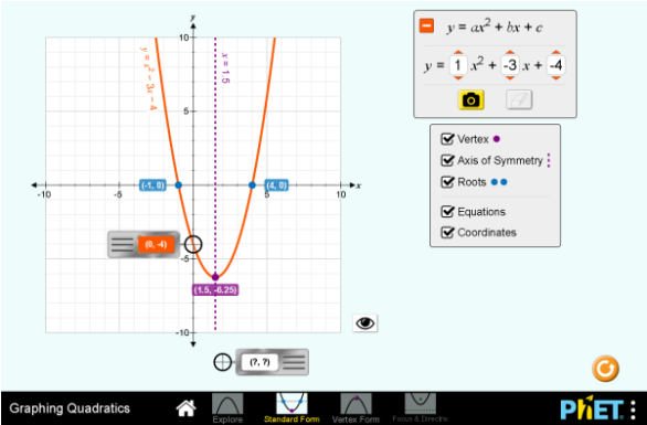 Quadratic Graphing Tool Screenshot PNG