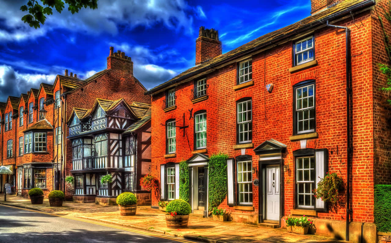 Jalan Norwich Yang Menawan Di Inggris Wallpaper