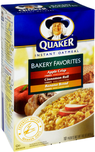Quaker Instant Oatmeal Bakery Favorites Box PNG