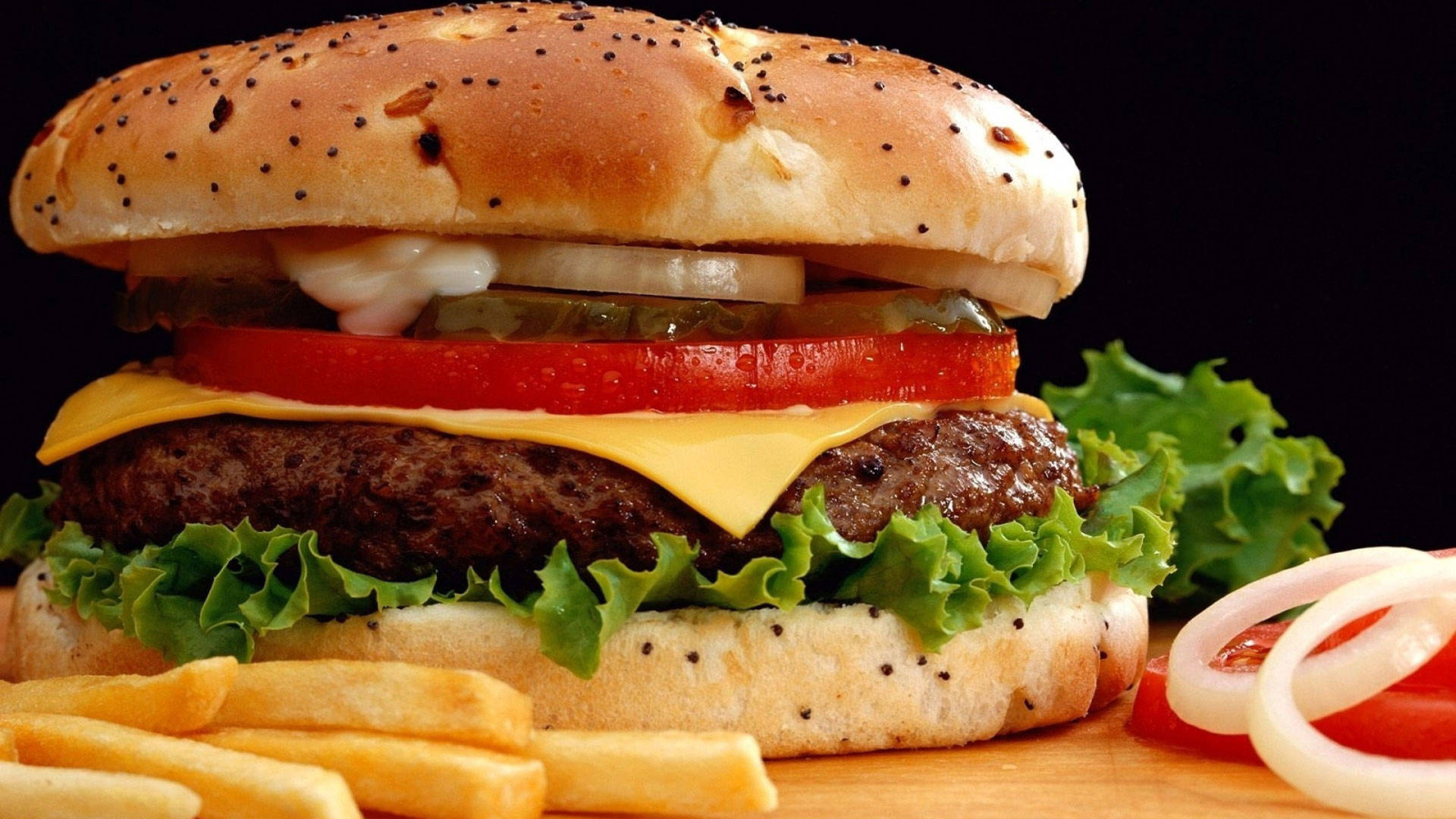 Quarter Pound Beef Burger Lunch Wallpaper