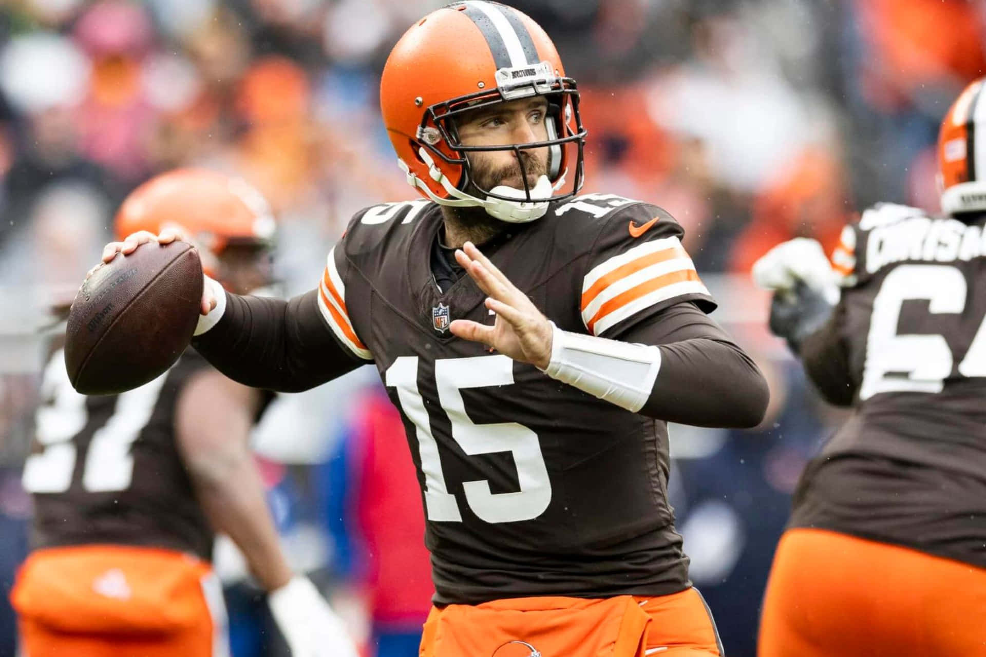 Quarterback Actie Cleveland Browns Achtergrond