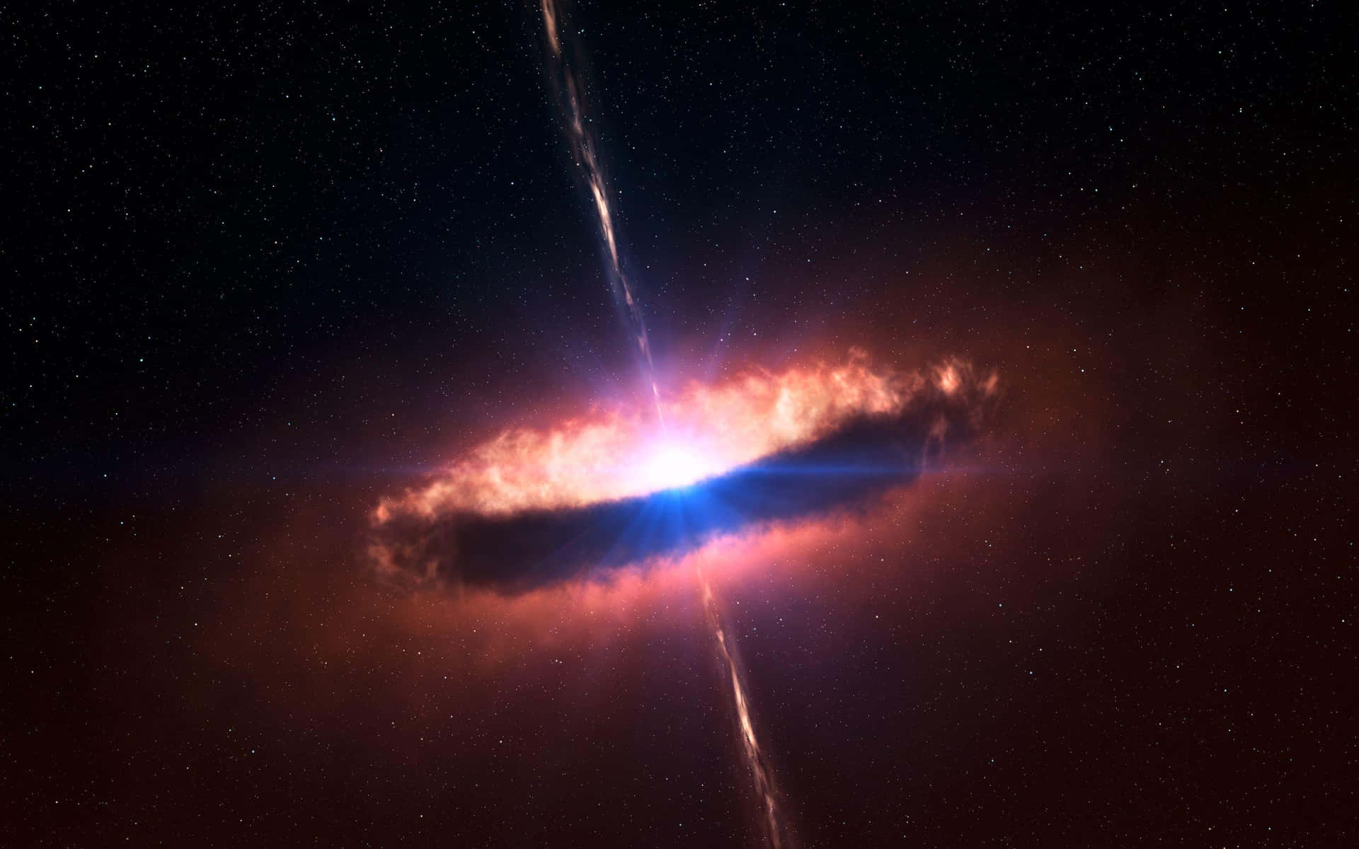 A breathtaking view of a Quasar in outer space Wallpaper