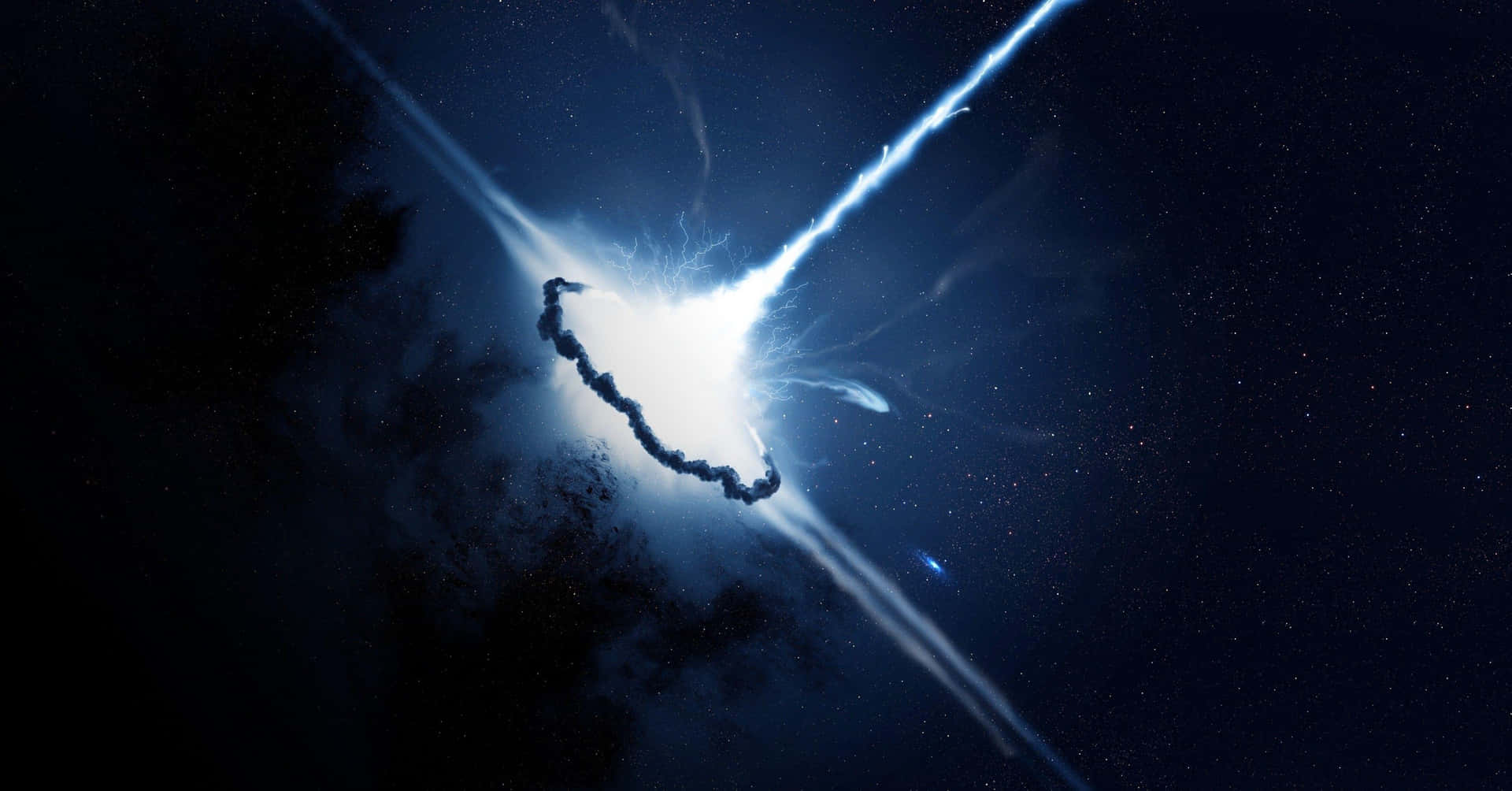Breathtaking Quasar in Deep Space Wallpaper