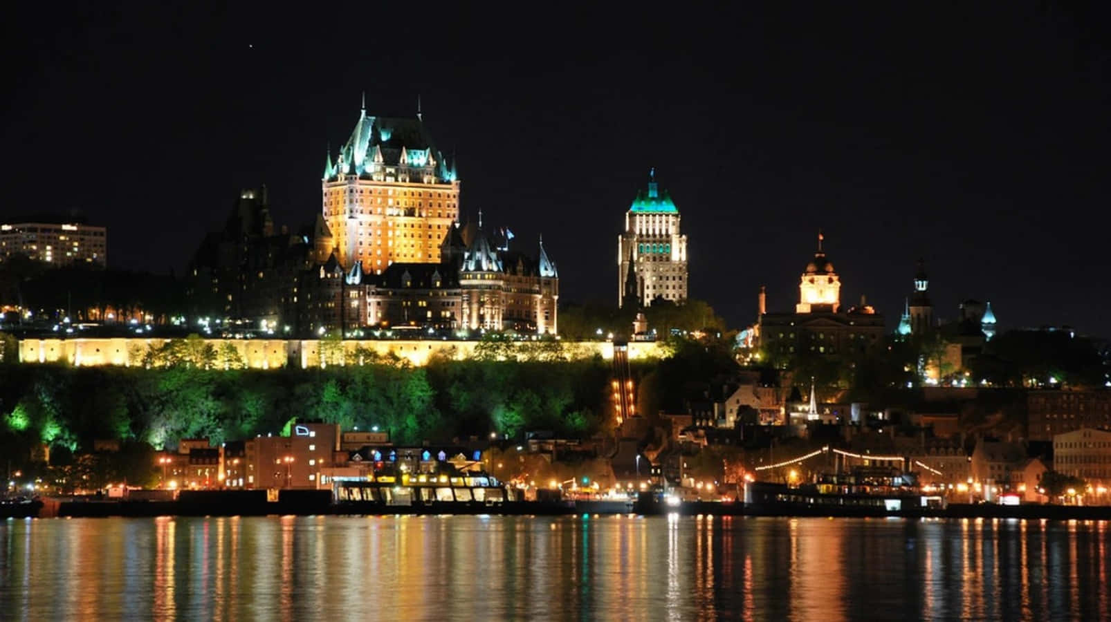 Quebec City Night Skyline Wallpaper