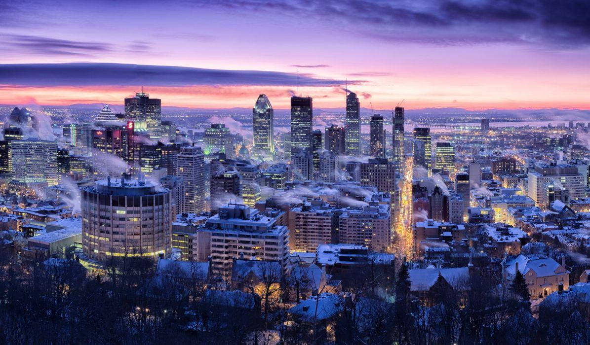 Quebec City Purple Sunset Wallpaper
